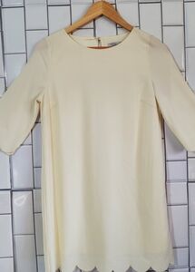 TOBI  3/4  Sleeve Mini Cocktail Dress with Scallop Hem Detail  Lightweig…